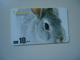 SWITZERLAND USED CARDS PREPAID   RABBITS - Conigli