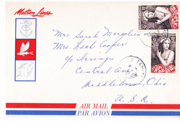 French Oceania 1958 Cover To U.S.A. By Cruise Ship - Cartas & Documentos