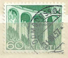 Bahnviadukt Filisur 307, 60 Rp.grün  DOMODOSSOLA           1957 - Usados