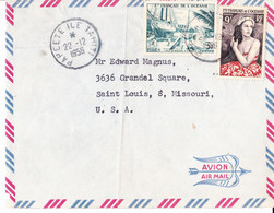 French Oceania Cover 1956 To U.S.A. - Storia Postale