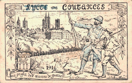 50 LYCEE DE COUTANCES 1916 AU PROFIT DES OEUVRES DE GUERRE ILLUSTRATION DE ANDRE LALLEMAND - Weltkrieg 1914-18