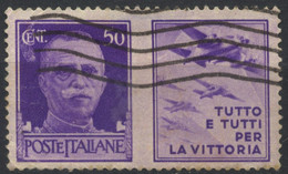 Regno, 1942, Imperiale, Propaganda Di Guerra, "Tutto E Tutti Per La Vittoria", 50 C., Usato - Propagande De Guerre