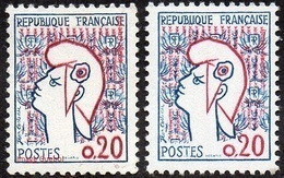 France Marianne De Cocteau N° 1282,** Et 1282_a ** Les 2 Types - 1961 Marianne De Cocteau
