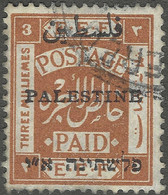 Palestine. 1920 British Civil Administration (10mm Arabic). 3m Used. P15X14. SG 32 - Palestina