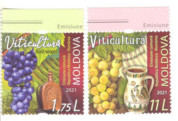 2021 ,  Moldova, Viticulture , Joint Issue Republic Of Moldova-Romania , Grape , Set , MNH - Moldova