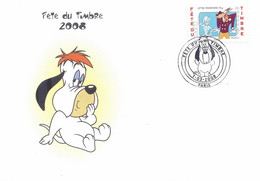 Enveloppe 1er Jour Fête Du Timbre 2008, Le Loup, Timbre Adhésif, 2008 (YT 4151) - 2000-2009