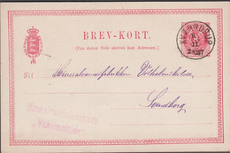 1886. DANMARK. 8 ØRE  BREVKORT. With Exceptional Beautiful Cancel KVÆRNDRUP 6 11 2 POST. Sent To Mineralva... - JF510979 - Interi Postali