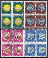 Schweiz Suisse 1948: Winter-Olympiade D'hiver Zu WIII 25-28 Mi 492-495 Yv 449-452 Blocks Z.T. O ST.MORITZ (Zu CHF 90.00) - Winter 1948: St-Moritz