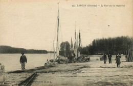 Langon * Péniches * Le Port Sur La Garonne * Bateaux Péniche Barge Chaland Batellerie - Langon