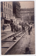 9000 - C.photographique Sans Titre à Situer - Construction D'une Voie De Tramway ( Où De Métro Aérien ) En Ville - - Métro