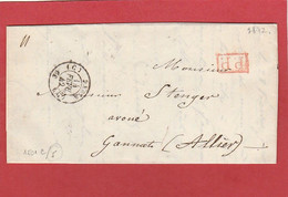 Paris - LAC  Paris Bureau C En Port Payé Vers Gannat (Allier) 14/02/1842 - 1801-1848: Precursors XIX