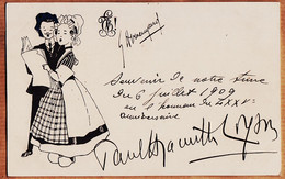 ILL079 Illustration ARMENGAUD  SOUVENIR 6 JUILLET 1909 En L'Honneur Du LXXVem ANNIVERSAIRE Autographe - 1900-1949