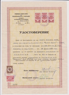 Bulgaria 1950 Doctor Medical Chirurgical Permit Doc. W/Rare Fiscal Revenue Stamps (58666) - Storia Postale