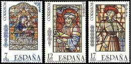 ESPAÑA 1985 - VIDRIERAS ARTISTICAS - Edifil 2815-17 - YVERT 2434-2436 - Verres & Vitraux