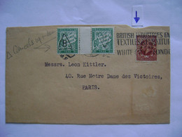 ENGLAND - LETTER SENT FROM (?) TO PARIS (FRANCE), PERFIN "JH&S", CHARGED ON ARRIVAL IN (?) IN THE STATE - Other & Unclassified