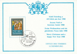 LUXEMBOURG CARTE DE VOEUX 1987 - Franking Machines (EMA)