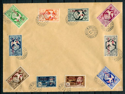 Afrique Equatoriale Française        181/190 Oblitérés Sur Enveloppe Avec Cachet Du 25 Oct.43 - Cartas & Documentos