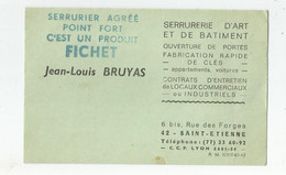 Carte De Visite Serrurier Fichet 6 Bis Rue Des Forges 42 Saint étienne - Cartes De Visite