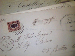 FRANCOBOLLI SERVIZIO 2/0,05 C CENT SU .PIEGO  COMUNE BIBBIANO REGGIO E X QUATTRO CASTELLA 1879 IJ1268 - Dienstzegels