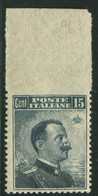 REGNO 1911 15 C. SASSONE N. 96f N.D.IN ALTO BORDO DI FOGLIO ** MNH - Neufs