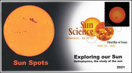 2021 NEW *** USA United States Sun Science, FDC, Digital Color Postmark,Sun Spots, Solar System, Galaxy (**) - Brieven En Documenten