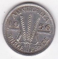 Australie 3 Pence 1956 Elizabeth II, En Argent, KM# 57 - Penny