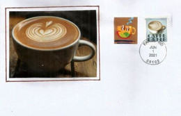 EXPRESSO DRINKS STAMP. Caffe Latte (Letter) Fargo, North Dakota  (forever Stamp) - Brieven En Documenten