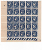 France - YT 372 - Céres 1 Fr 75 - Coin Daté De 1938 - Bloc De 25 Timbres Neufs - Ungebraucht