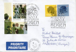 2021.La Ronde Play By Arthur Schnitzler. Reigen (Drama)  FDC Wien, Sent To Andorra, With Local Arrival Postmark - Lettres & Documents