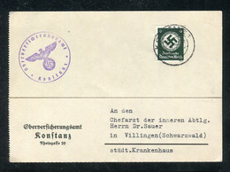 Deutsches Reich / 1940 / Dienstpostkarte Ex Oberversicherungsamt Konstanz (1/020) - Servizio