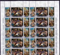 1967 San Marino Saint Marin GUERCINO Minifoglio Di 10 Trittici  MNH** Triptych Sheet - Blocchi & Foglietti