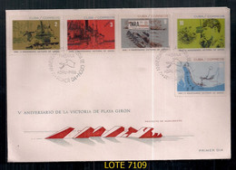 CUBA 1966 LE PREMIER JOUR V ANNIVERSAIRE DE LA VICTOIRE À PALYA GIRON - FDC