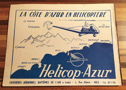 1952 HELICOP AZUR Nice La Côte D'azur En Hélicoptère - Croisière Aérienne Baptême De L'air - Publicité De Magazine - Hélicoptères