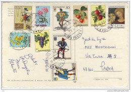 Souvenir Di SANMARINO - Multi View,  Large Format, Nice Stamp,  Interesting Franking,  1975 - Brieven En Documenten