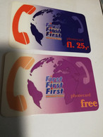 NETHERLANDS    FIRST  PHONECARDS  CARD  1X FREE +1X  HFL 25,-   - TELECOM  PREPAID   ** 6511** - [3] Handy-, Prepaid- U. Aufladkarten