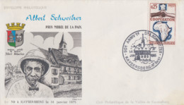 Enveloppe  FRANCE   90éme  Anniversaire   Docteur   Albert   SCHWEITZER     KAYSERSBERG  1965 - Albert Schweitzer