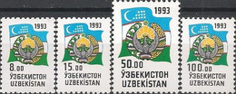 UZBEKISTAN - COMPLETE SET DEFINITIVES: NATIONAL SYMBOLS 1993 - MNH - Oezbekistan