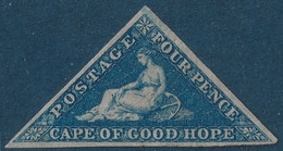 Cap Of Good Hope N°4 (gibbons N°6a ) 4 Pence Bleu (  ) Neuf Sans Gomme Papier Blanc Belles Marges Signé Calves - Cap De Bonne Espérance (1853-1904)
