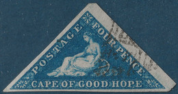 Cap Of Good Hope N°8 (blue Gibbons N°19a) 4 Pence Bleu Petit BDFeuille Oblitération Légère Superbe Signé Calves - Cap De Bonne Espérance (1853-1904)