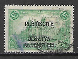 GERMANIA REICH ZONE PLEBISCITO ALLESTEIN 1920 FRANCOBOLLI DI GERMANIA DEL1905-20 SOPRASTAMPATI UNIF.11 USATO VF - Allenstein