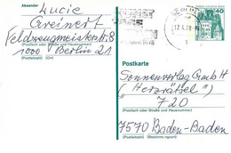 Germany (Berlin) 1977 - Mi 535AI - YT499 ( Eltz Castle ) - Cartes Postales Privées - Oblitérées