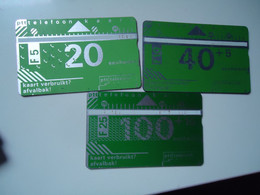 NETHERLANDS  USED PHONECARDS  SET3 20-103A  -40+5 001B--100+15--101D - Other & Unclassified
