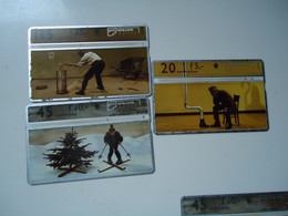 NETHERLANDS  USED PHONECARDS   SET 3   SKIERS  LIFE IN MOUNTAIN - Sonstige & Ohne Zuordnung