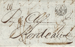 1849- Lettre De LONDRES  Pour Bordeaux -entrée 3 ANGL. / BOULOGNE-S-MER  Noir - Marques D'entrées