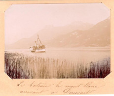 Le Bateau "Le Mont Blanc" Arrivant à Doussart - 1897 - Photo Non Collée (11cm X 8cm) - Doussard