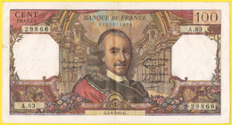 Billet De Banque Usagé Qualité Courante - 100 Francs CORNEILLE - A.83 N°29866 - France 1965 - 100 F 1964-1979 ''Corneille''