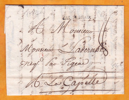 1782 - Marque Postale CASTELNAUDARY Sur Lettre Pliée Avec Correspondance  Vers  LA CAPELLE Près Figeac - 1701-1800: Voorlopers XVIII