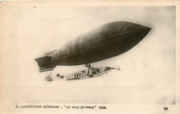 Aviation * Carte Photo * Le Dirigeable , Zeppelin , Saucisse LE VILLE DE PARIS * 1908 - Dirigeables