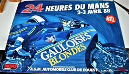 Rare Affiche Originale 24 Heures Du Mans Moto De 1988 40 X 53 Cm - Sonstige & Ohne Zuordnung