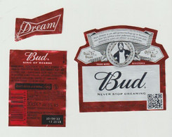 Bier Etiket-beerlabel BUD Anheuser-Busch (USA) Dare To Dream Over A BUD Godsendo - Birra
